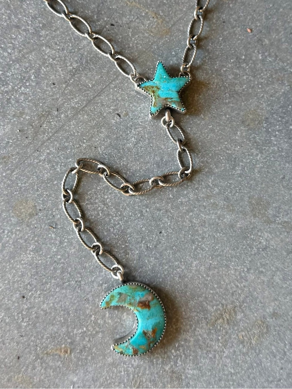 Turquoise Star & Crescent Moon Necklace